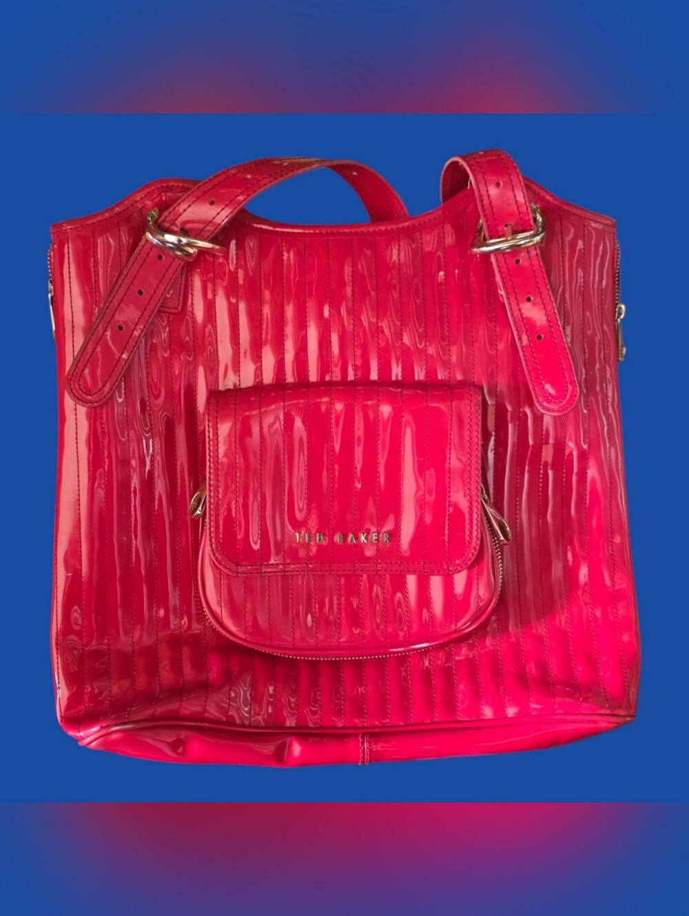 Ted Baker Red Patent Tote Bag